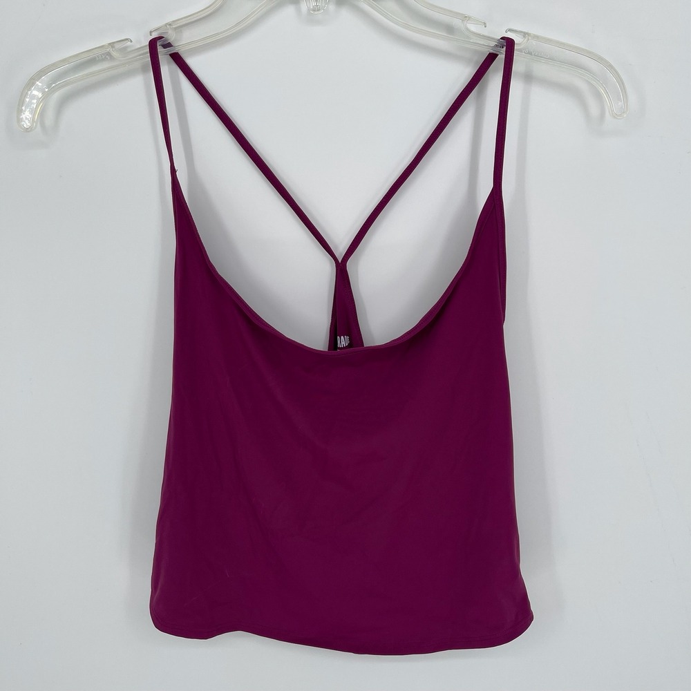 Parade Women's Purple Spaghetti Strap Scoop Neck Athletic Cami Tank Top Size M